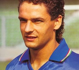 Roberto Baggio con la maglia dell'Italia